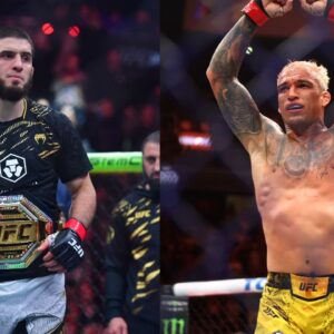 Islam Makhachev (L), Charles Oliveira (R)