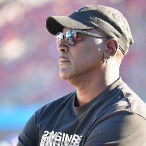 Nov 9, 2024; Avondale, Arizona, USA; 23XI Racing team owner Michael Jordan during qualifying for the Cup Series championship race at Phoenix Raceway. Mandatory Credit: Gary A. Vasquez-Imagn Images