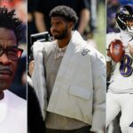 Michael Irvin, Shedeur Sanders and Lamar Jackson