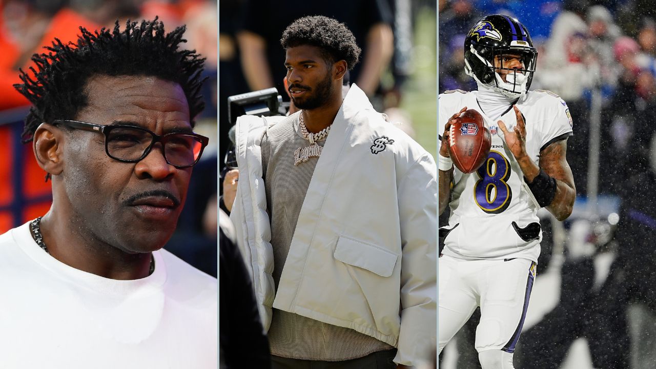 Michael Irvin, Shedeur Sanders and Lamar Jackson