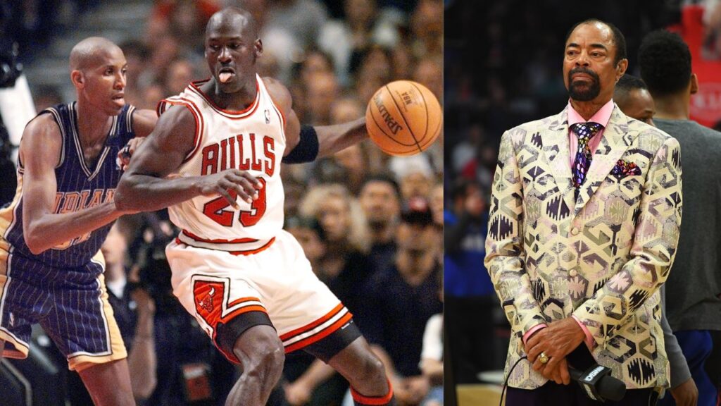 Michael Jordan (L) and Clyde Frazier (R)