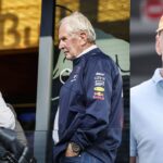 Helmut Marko and Yuki Tsunoda(L), Adrian Newey(R)