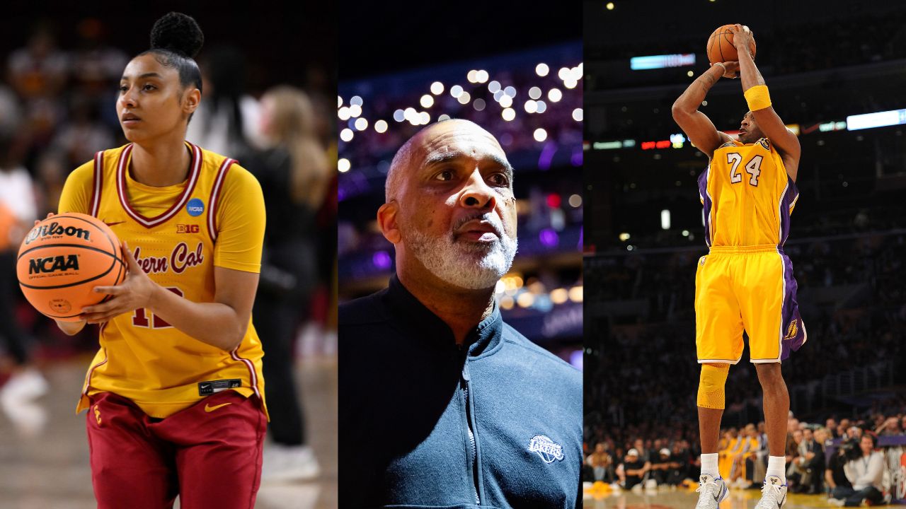 JuJu Watkins (L), Phil Handy (C), Kobe Bryant (R)