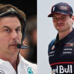 Toto Wolff (L) and Max Verstappen (R)