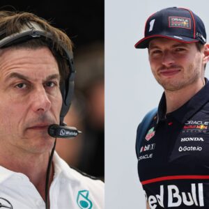 Toto Wolff (L) and Max Verstappen (R)