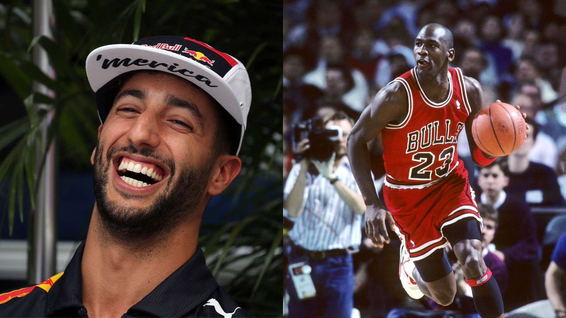 Daniel Ricciardo (L) and Michael Jordan (R)