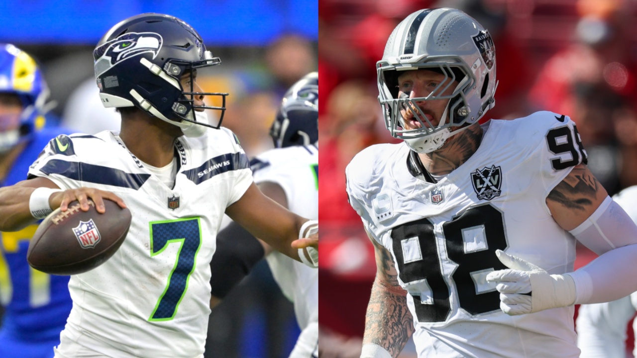 Geno Smith (L) and Maxx Crosby (R)