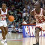 Isiah Thomas (L), Michael Jordan (R)