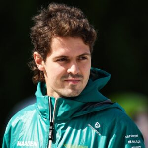 Felipe Drugovich of Brazil arrives at the track during practice ahead of the F1 Grand Prix of Japan at Suzuka Circuit