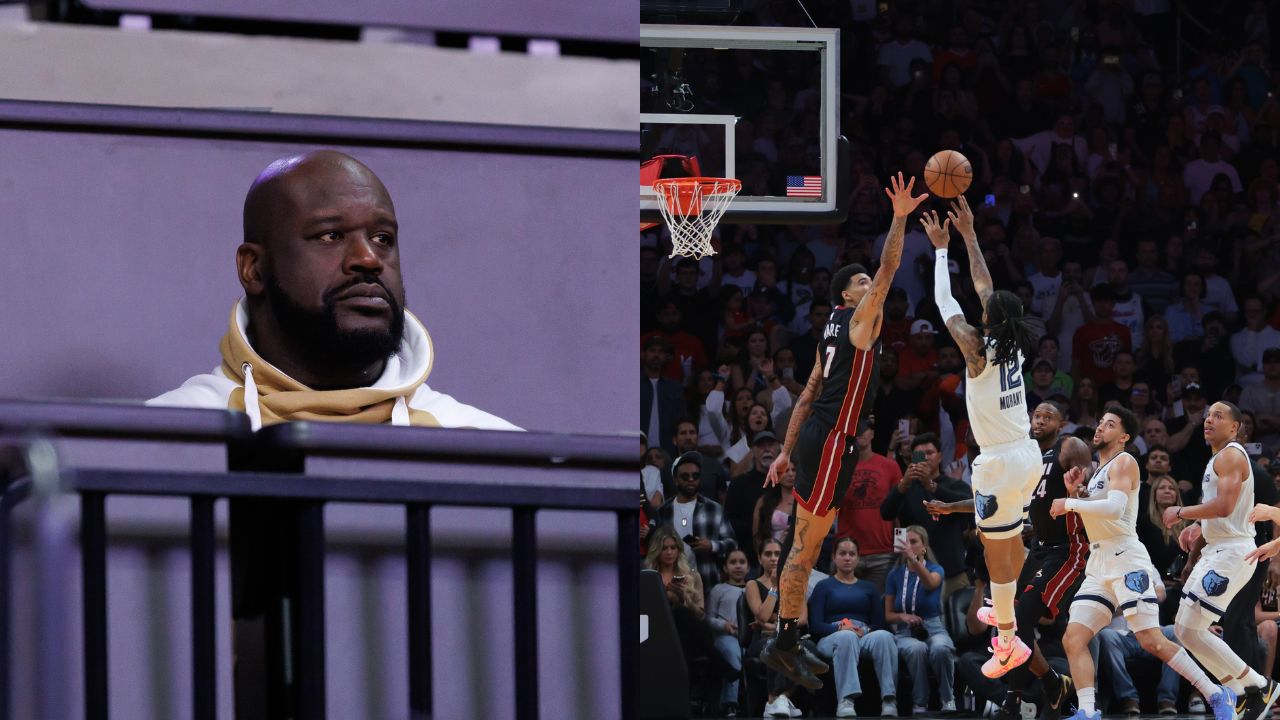 Shaquille O'Neal (L), Ja Morant (R)