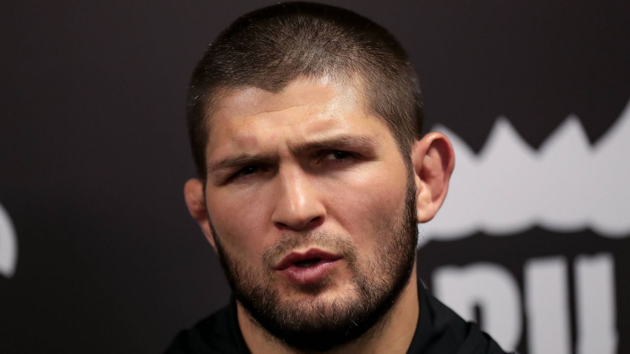 2021, Russia, Moscow, Russian UFC fighter Khabib Nurmagomedov buy EFC. press conference, PK