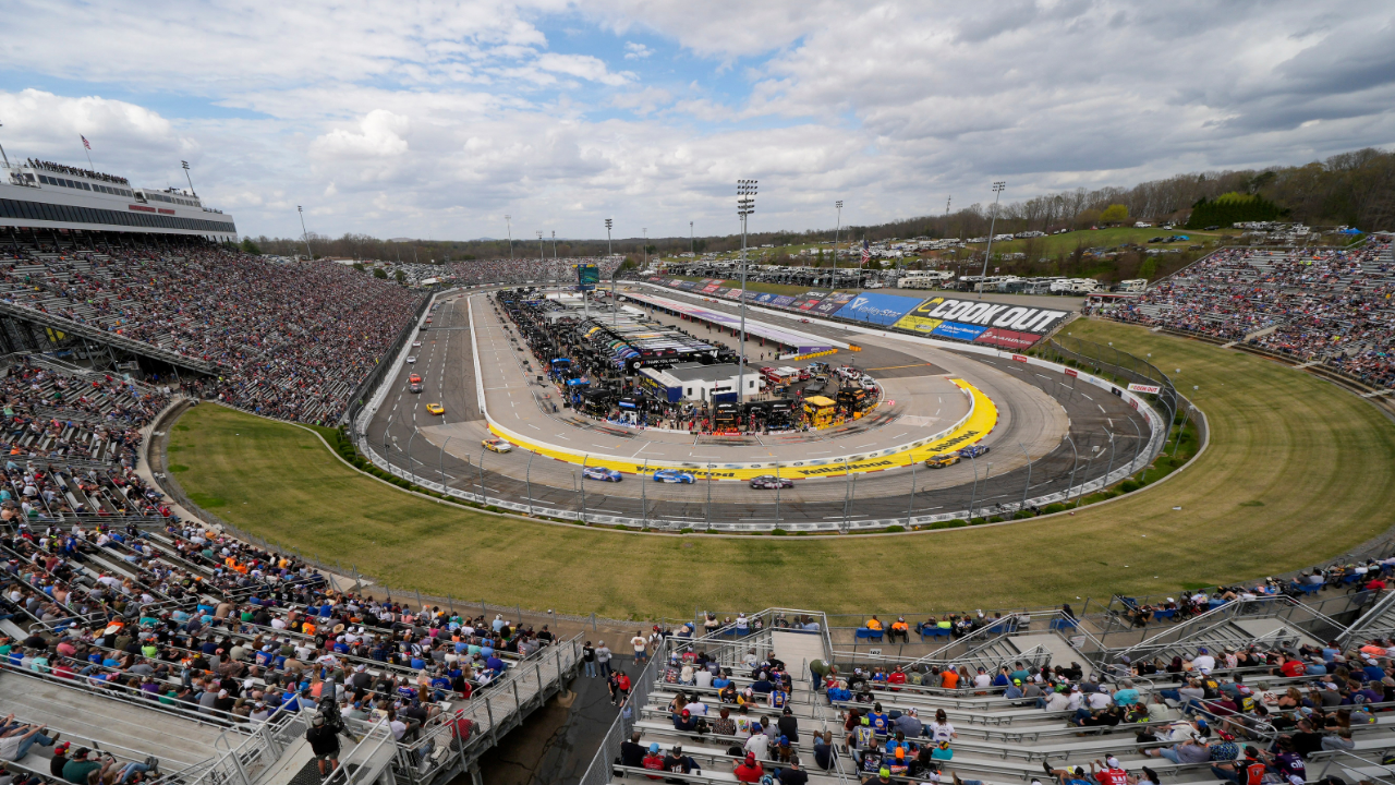 Mar 30, 2025; Martinsville, Virginia, USA; Overall track photo during the Cook Out 400 at Martinsville Speedway. Mandatory Credit: Jim Dedmon-Imagn Images