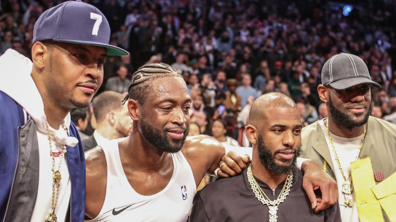 (L-R) Carmelo Anthony, Dwyane Wade, Chris Paul, LeBron James
