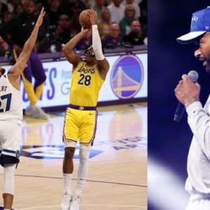 (L) Rudy Gobert and Rui Hachimura (R) DeMarcus Cousins