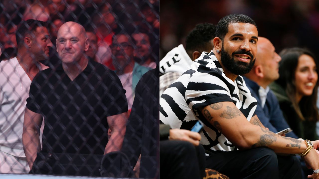 Dana White (L), Drake (R)