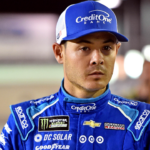 Nov 17, 2017; Homestead, FL, USA; NASCAR Cup Series driver Kyle Larson (42) during qualifying for the Ford EcoBoost 400 at Homestead-Miami Speedway. Mandatory Credit: Jasen Vinlove-Imagn Images