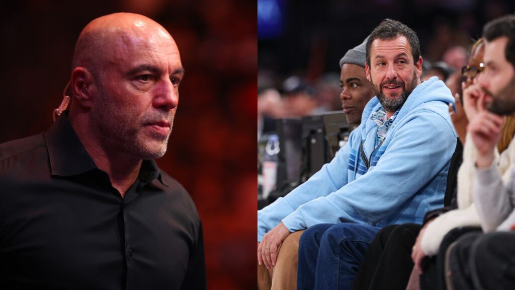 Joe Rogan (L), Adam Sandler (R)