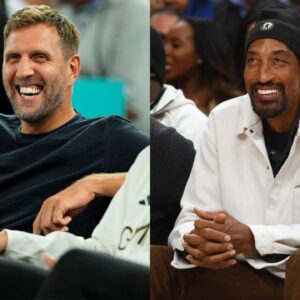 Dirk Nowitzki(L) and Scottie Pippen(R)