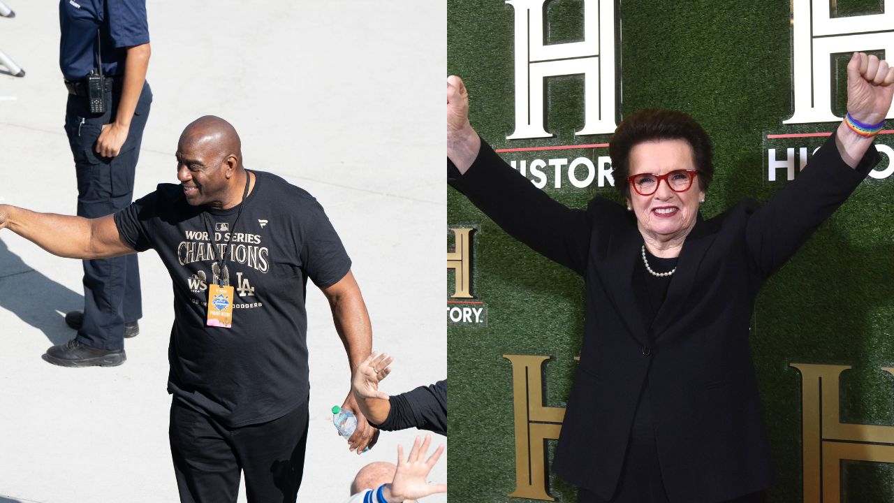 Magic Johnson (L), Billie Jean King (R)