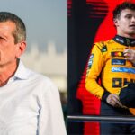 Guenther Steiner (L) and Lando Norris (R)