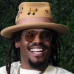 Cam Newton on Radio Row at the Super Bowl LIX media center.