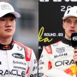 Yuki tsunoda (L) and Max Verstappen (R)
