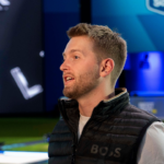 2024 Daytona 500 Nascar winner William Byron attends the Los Angeles Golf Club TGL match against Boston Common at the SoFi Center on February 4, 2025, in Palm Beach Gardens, Florida.