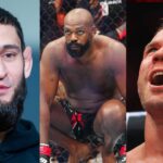 Khamzat Chimaev (L), Jon Jones (C), Dricus du Plessis (R)