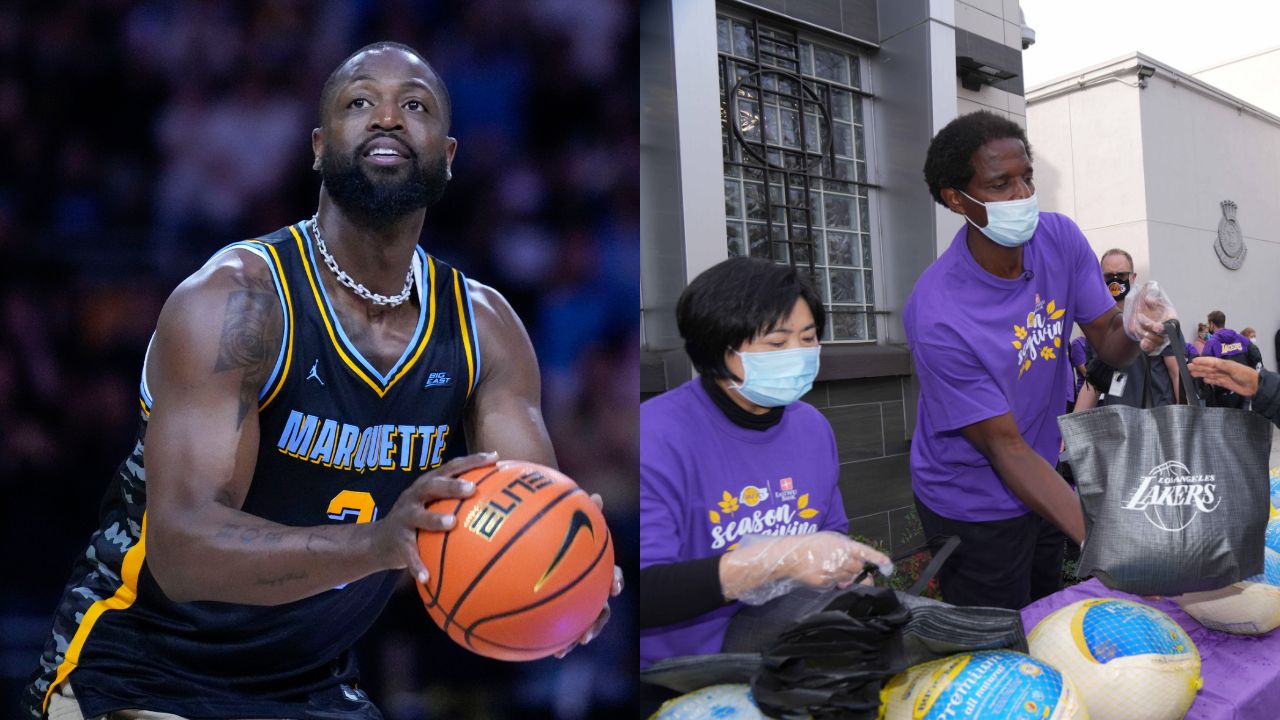 Dwyane Wade (L), AC Green (R)