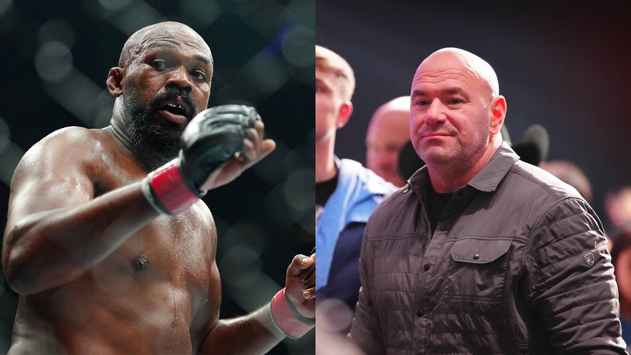Jon Jones (L), Dana White (R)