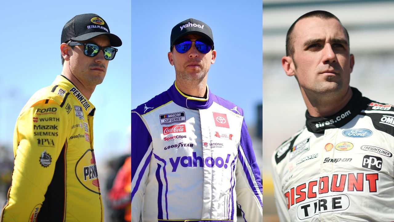 Joey Logano, Denny Hamlin and Austin Cindric