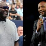Shaquille O'Neal (L) and Alonzo Mourning (R)