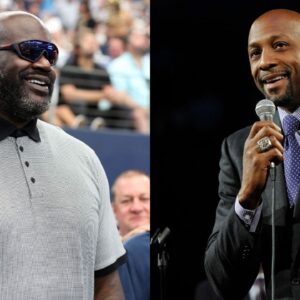 Shaquille O'Neal (L) and Alonzo Mourning (R)
