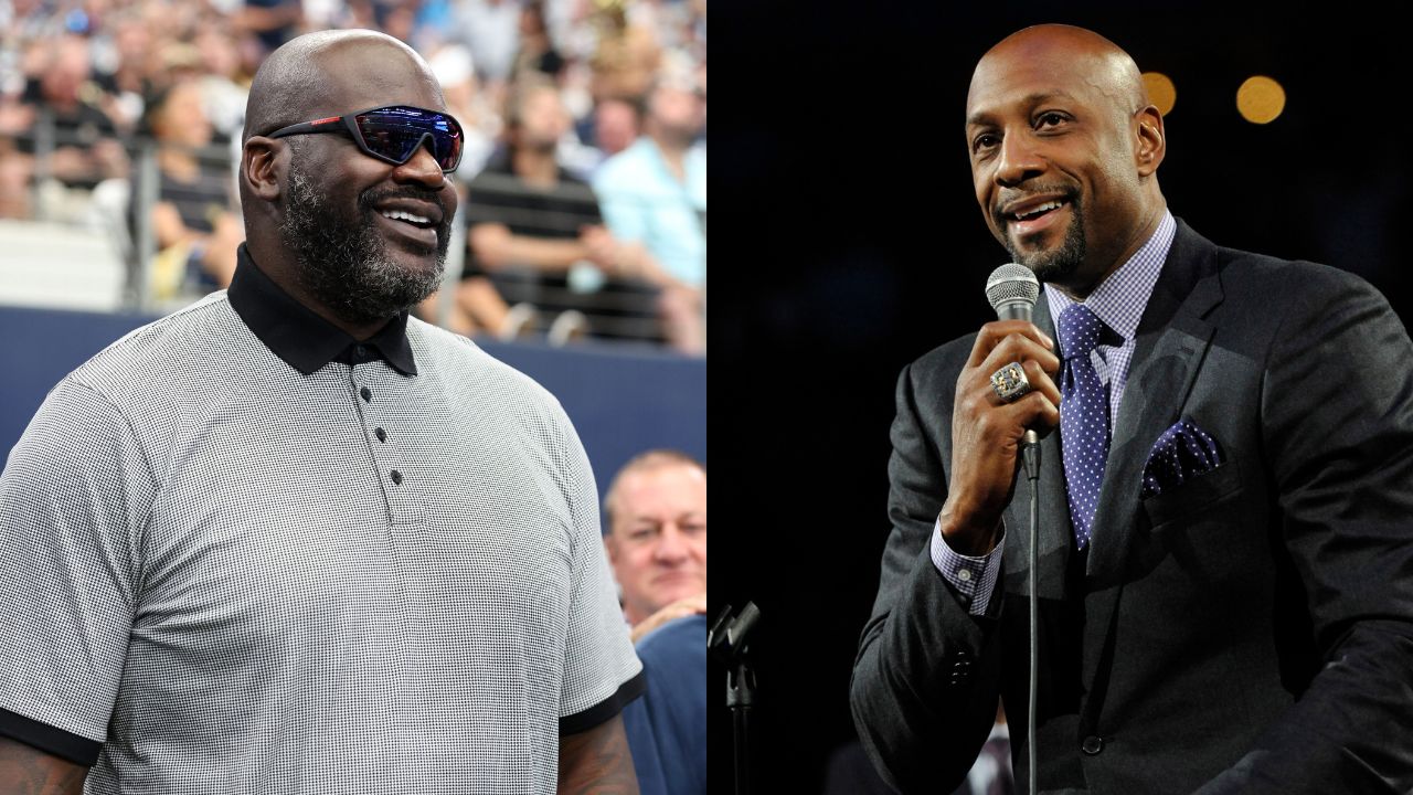 Shaquille O'Neal (L) and Alonzo Mourning (R)