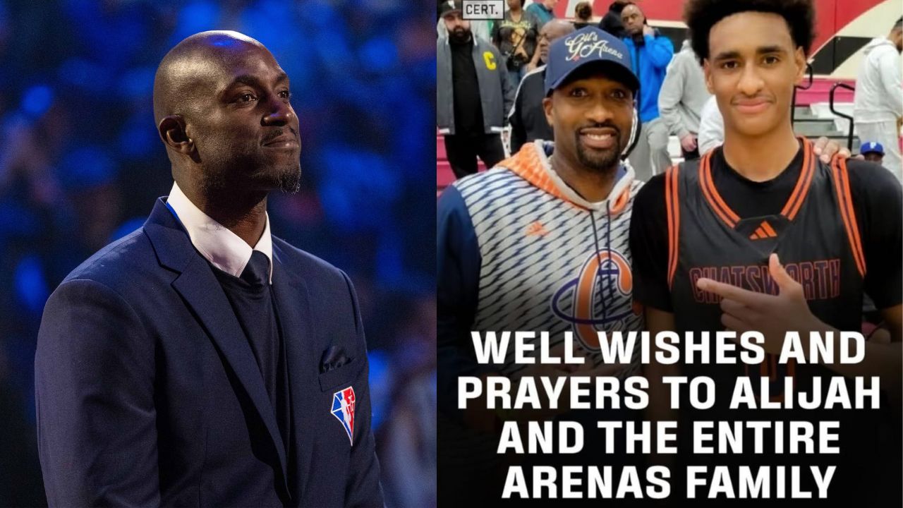 Kevin Garnett (L) and Gilbert and Alijah Arenas (R)