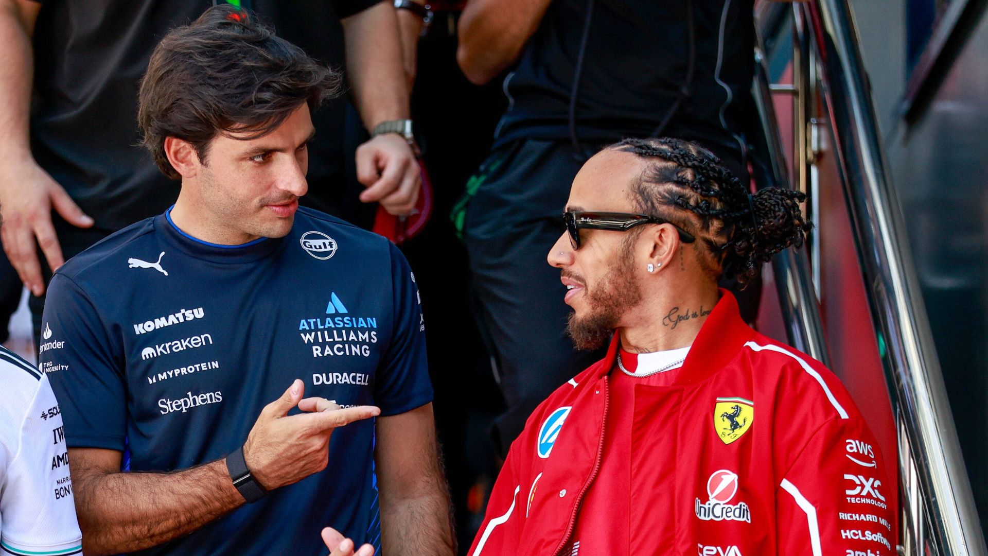 KIMI ANTONELLI Andrea (ita), Mercedes AMG F1 Team W16, SAINZ Carlos (spa), Williams Racing FW47, HAMILTON Lewis (gbr), Scuderia Ferrari SF-25, portrait during the Formula 1 Louis Vuitton Australian Grand Prix 2025