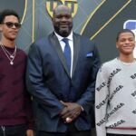 Shaquille (C), Sharif (L), and Shaqir O'Neal (R), 2019