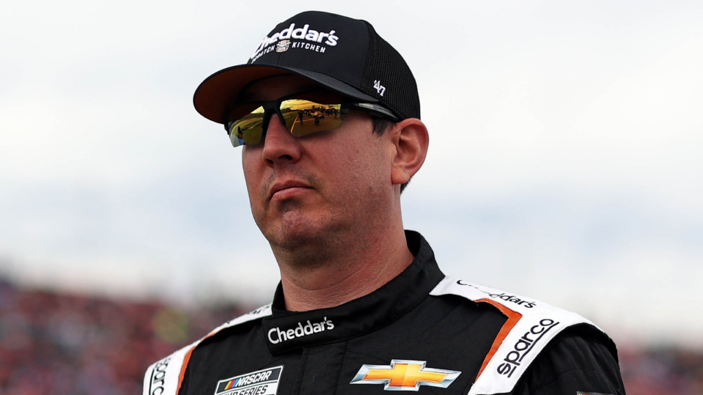 Apr 21, 2024; Talladega, Alabama, USA; NASCAR Cup Series driver Kyle Busch (8) walks on pit road before the GEICO 500 at Talladega Superspeedway. Mandatory Credit: Peter Casey-Imagn Images