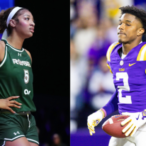 Angel Reese (L) and Kyren Lacy (R)