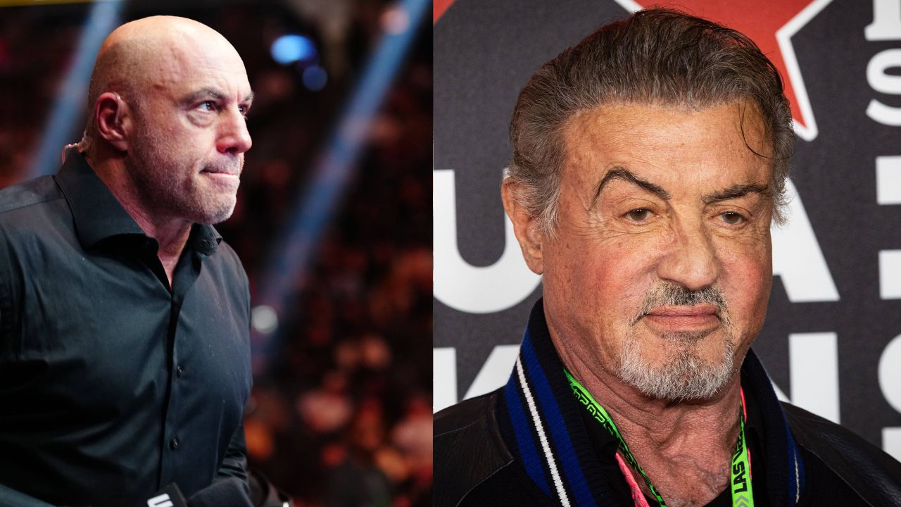 Joe Rogan (L), Sylvester Stallone (R)