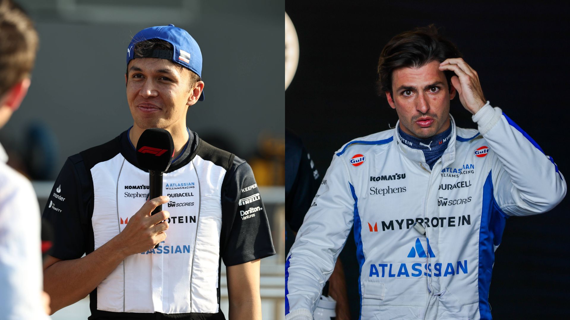 Alex Albon (L) and Carlos Sainz (R)