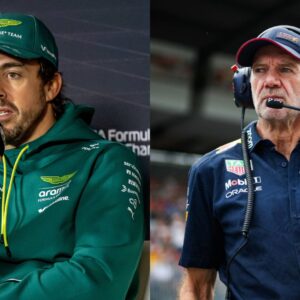 Fernando Alonso (L) and Adrian Newey (R)