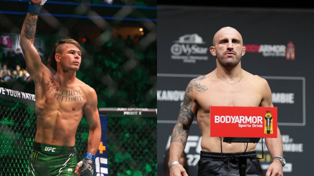 Diego Lopes (L), Alexander Volkanovski (R)