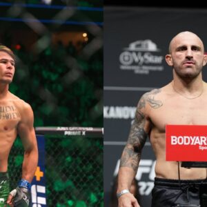 Diego Lopes (L), Alexander Volkanovski (R)