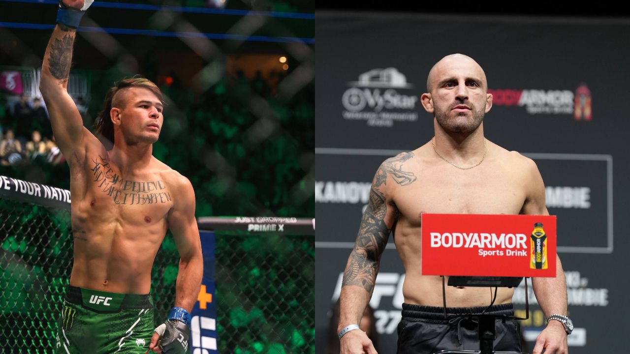 Diego Lopes (L), Alexander Volkanovski (R)