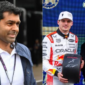 Karun Chandhok (L) and Max Verstappen (R)