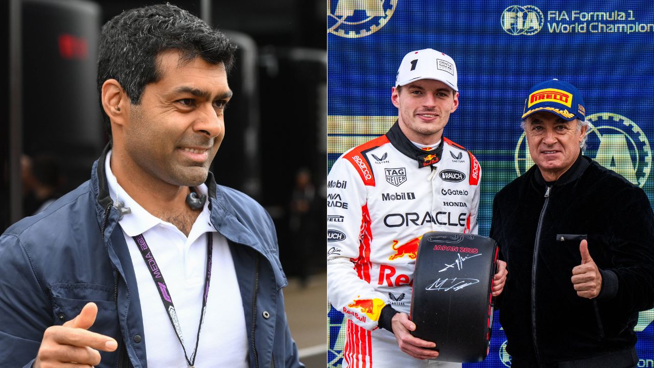 Karun Chandhok (L) and Max Verstappen (R)