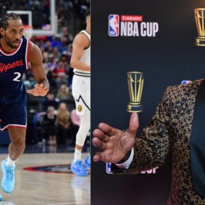 Kawhi Leonard (L), Shaquille O'Neal (R)