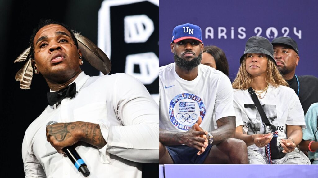 Kevin Gates (L), LeBron James and Savannah James (R)