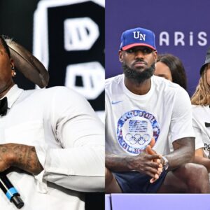 Kevin Gates (L), LeBron James and Savannah James (R)